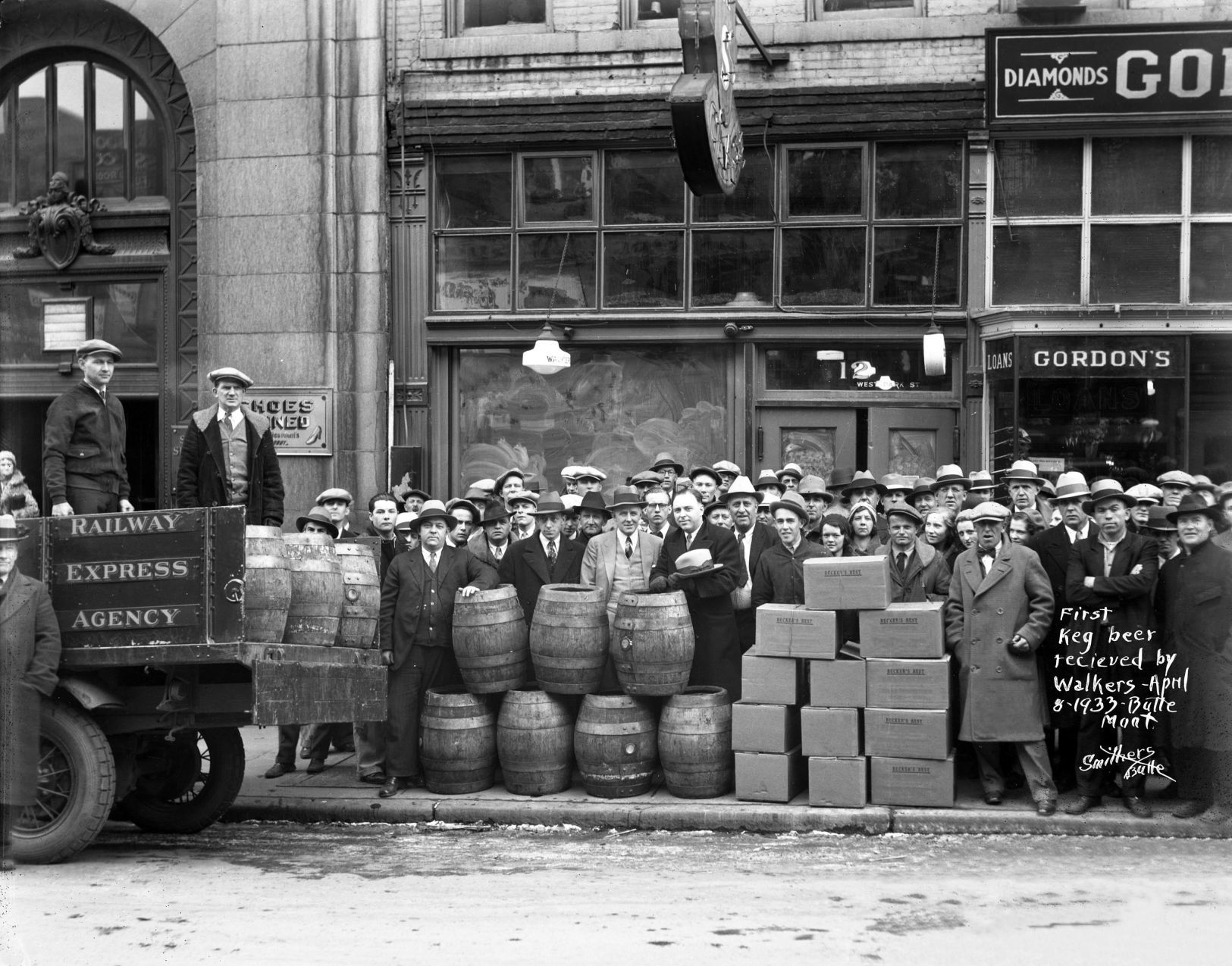 First keg of beer received 1933